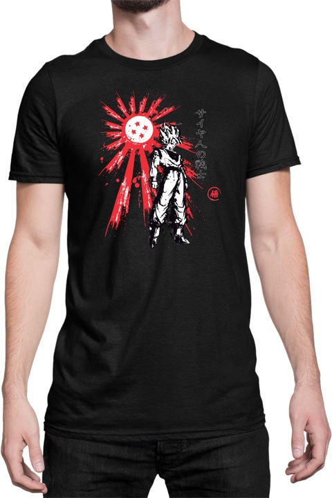 Férfi póló Dragon Ball Z Goku Kanji, Fekete