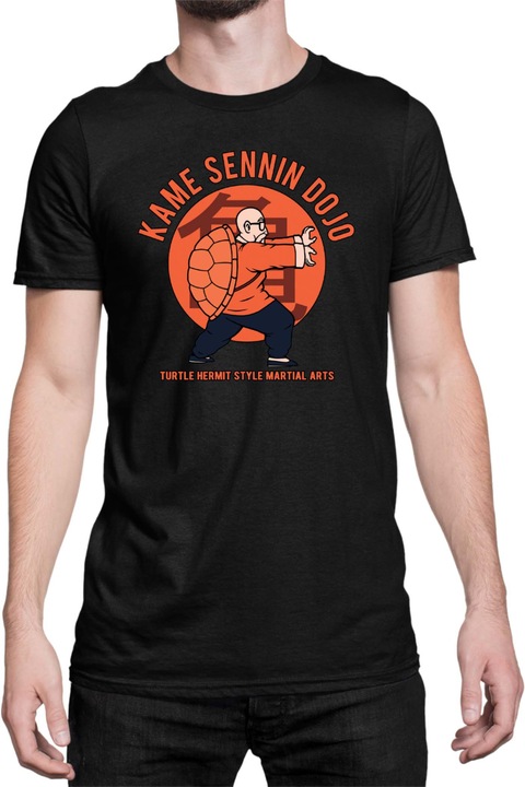 Férfi póló Dragon Ball Z Master Roshi Kame Sennin Dojo, Fekete