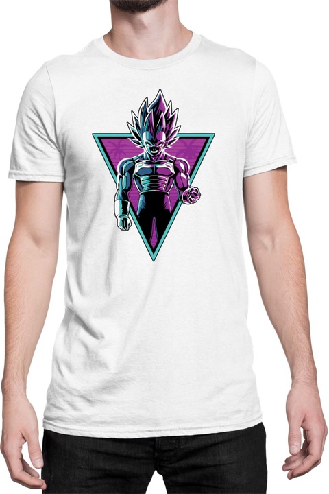 Férfi póló Dragon Ball Z Retro Vegeta Blue Prince, Fehér