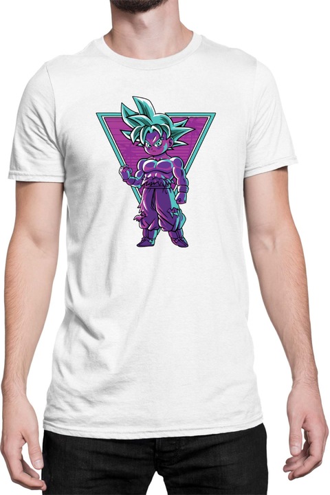 Férfi póló Dragon Ball Z Retro Goku Chibi, Fehér