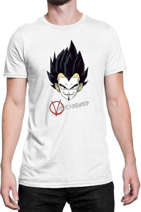 Férfi póló Dragon Ball Z V for Vegeta, Fehér