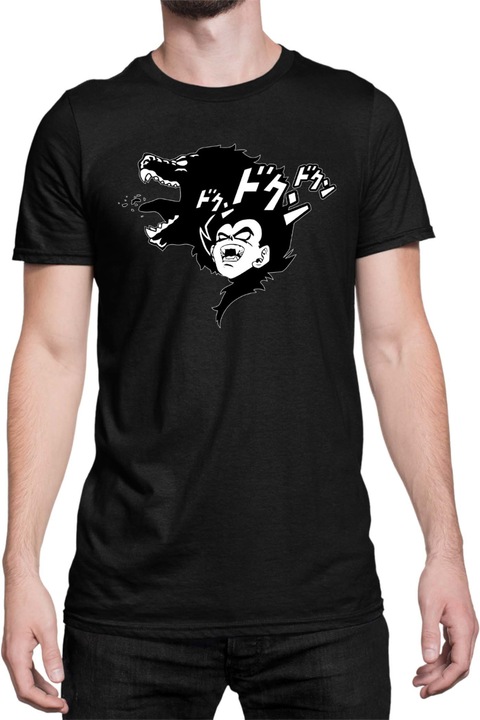 Férfi póló Dragon Ball Z Vegeta Beast 01, Fekete