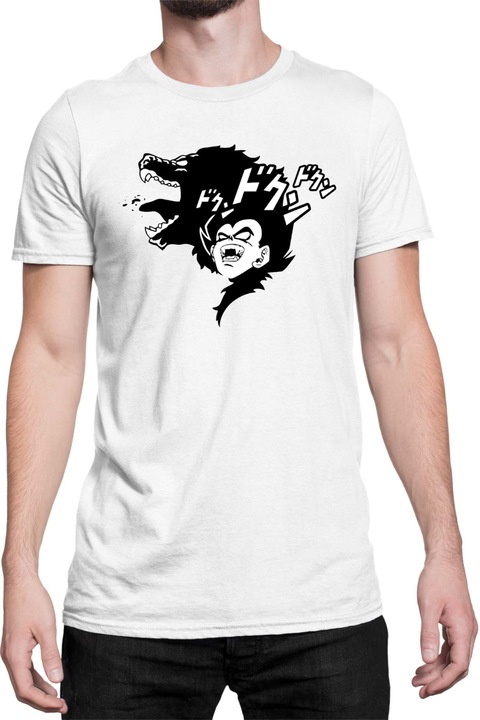 Férfi póló Dragon Ball Z Vegeta Beast 01, Fehér