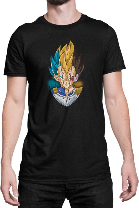 Férfi póló Dragon Ball Z Vegeta Blue Yellow, Fekete