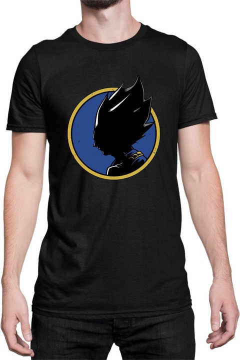 Férfi póló Dragon Ball Z Vegeta Silhouette, Fekete