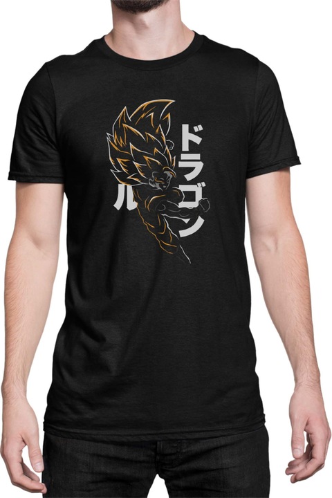 Férfi póló Dragon Ball Z Goku 07, Fekete