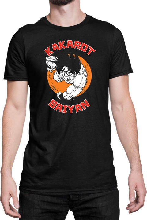 Férfi póló Dragon Ball Z Kakarot Saiyan 01, Fekete