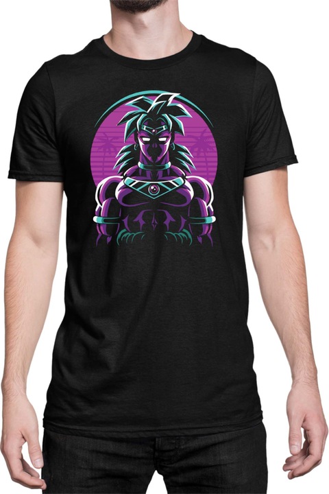 Férfi póló Dragon Ball Z Retro Broly 01, Fekete