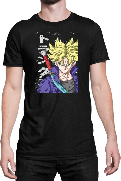Férfi póló Dragon Ball Z Trunks 01, Fekete