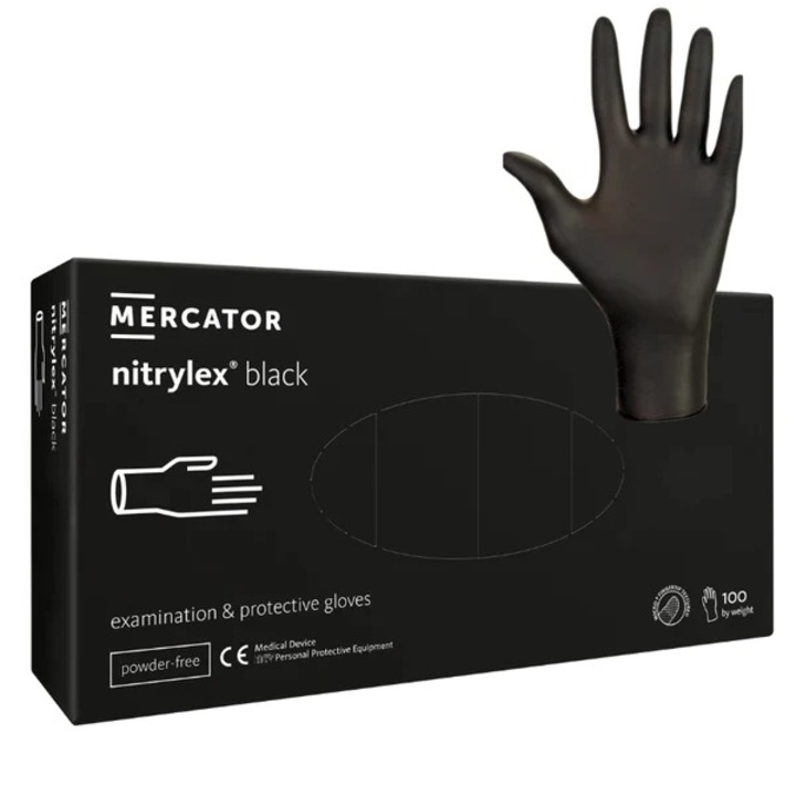 Manusi nitril nepudrate negre, L - 100 buc/cutie
