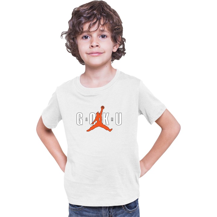Tricou copii Dragon Ball Z Tralala GOKU AIR, Alb, 7-8 ani (128-140)