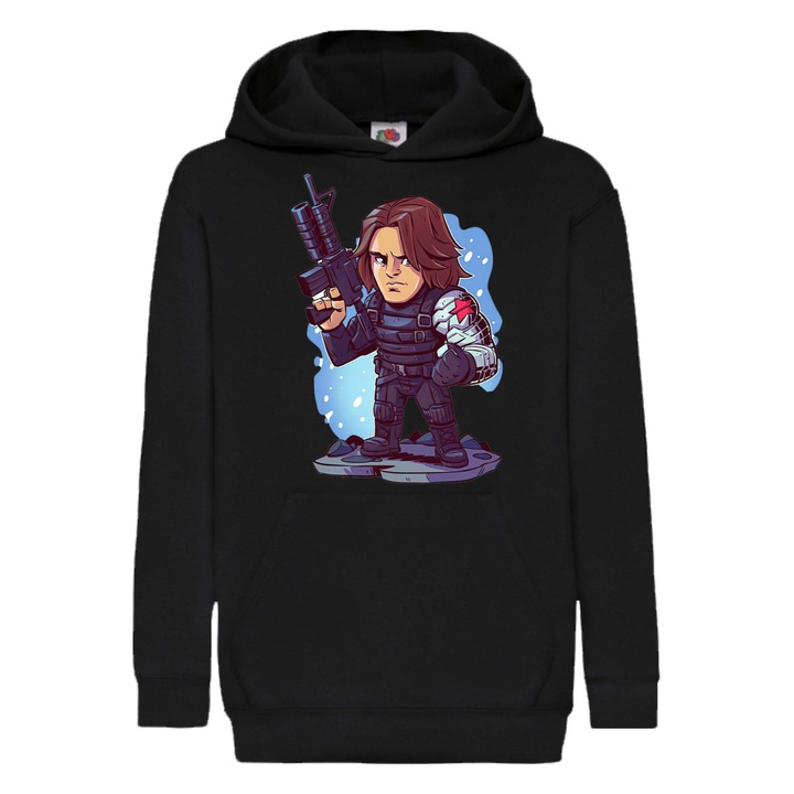 Hanorac pentru copii Marvel Comics Tralala marvel comics răzbunătorii soldatul de iarnă căpitanul american soldatul de iarnă Soldatul de iarnă, Negru