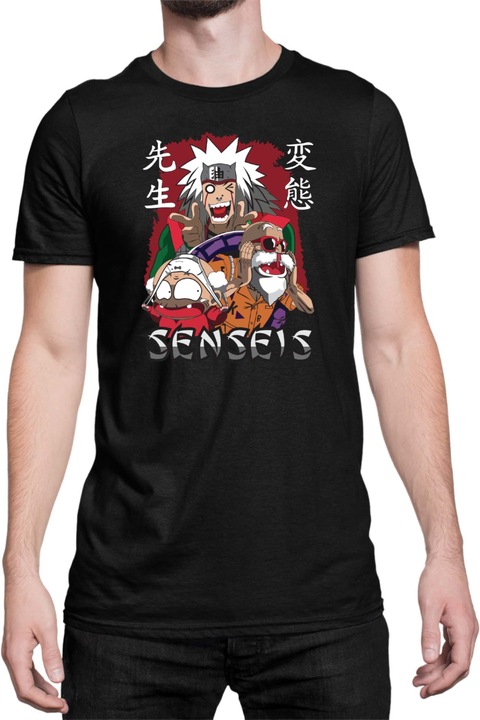 Férfi póló Japan Anime Manga Anime Sensei Jiraya Master Roshi, Fekete