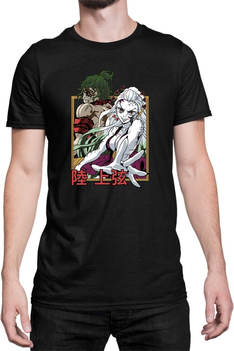 Férfi póló Japan Anime Manga Demon Slayer Daki & Gyutaro, Fekete