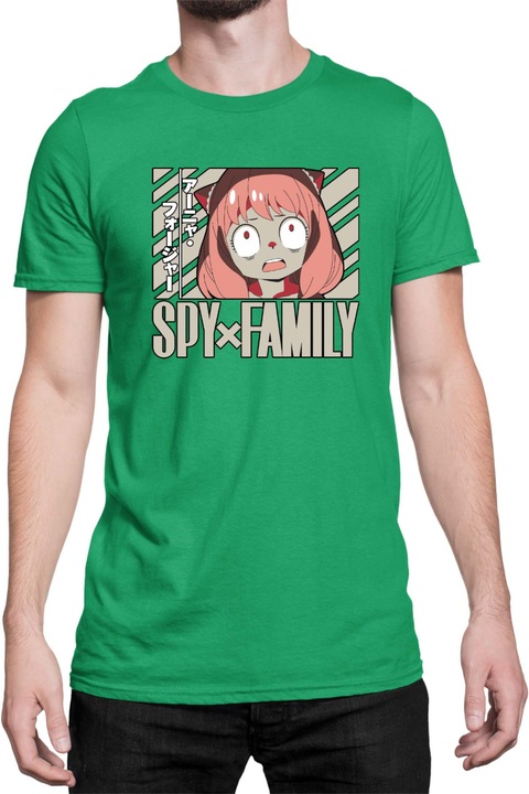 Férfi póló Japan Anime Manga Family x Spy Solo Anya, Zöld