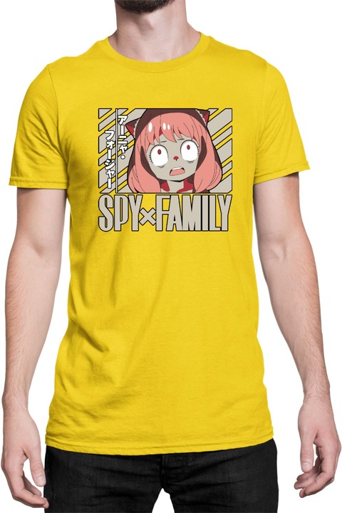 Férfi póló Japan Anime Manga Family x Spy Solo Anya, Sárga