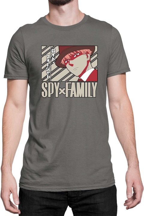 Férfi póló Japan Anime Manga Family x Spy Solo Loid, Sötétszürke