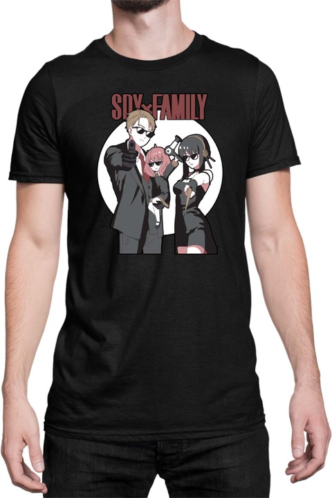 Férfi póló Japan Anime Manga Family x Spy, Fekete