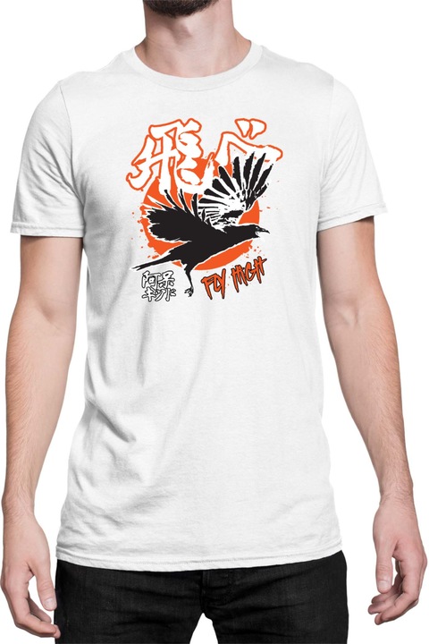 Férfi póló Japan Anime Manga Haikyu Karasuno High Logo, Fehér