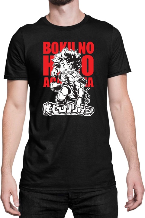 Férfi póló Japan Anime Manga My Hero Academia 02, Fekete