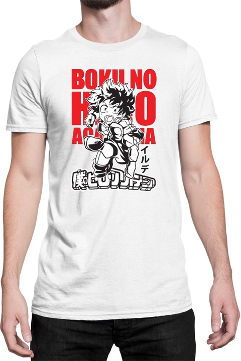 Férfi póló Japan Anime Manga My Hero Academia 02, Fehér