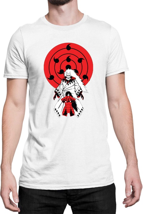Férfi póló Japan Anime Manga Naruto Madara, Fehér