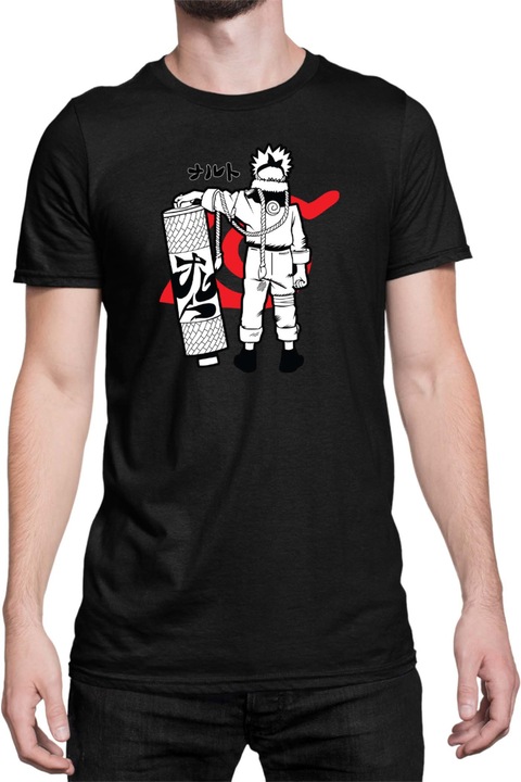 Férfi póló Japan Anime Manga Naruto Uzumaki 03, Fekete