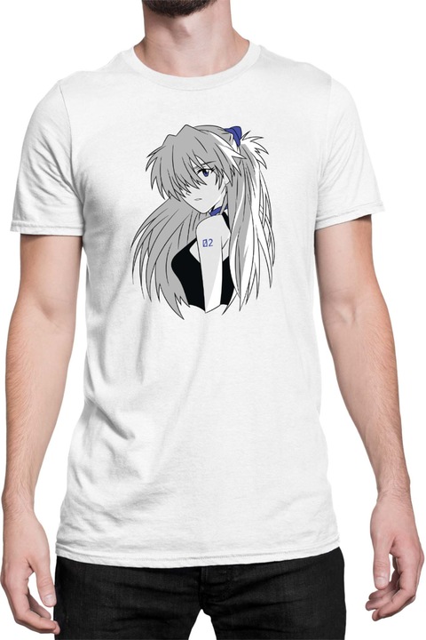 Férfi póló Japan Anime Manga Neon Genesis Evangelion Asuka Langley Soryu 04, Fehér