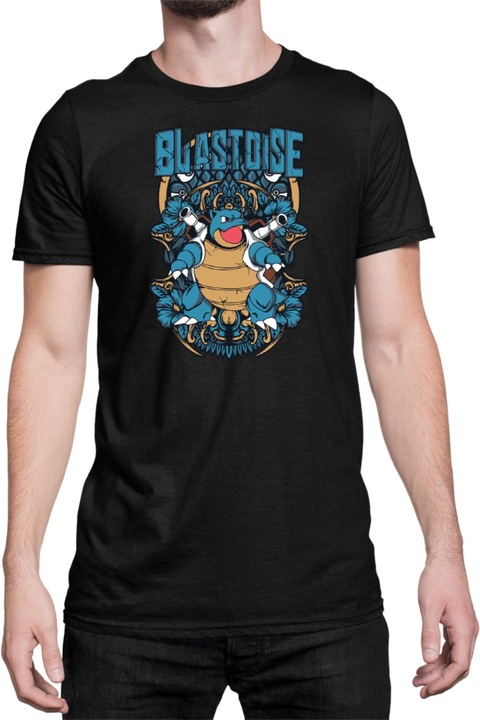 Férfi póló Japan Anime Manga Pokemon Blastoise, Fekete