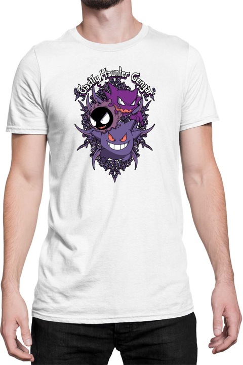 Férfi póló Japan Anime Manga Pokemon Gengar, Fehér