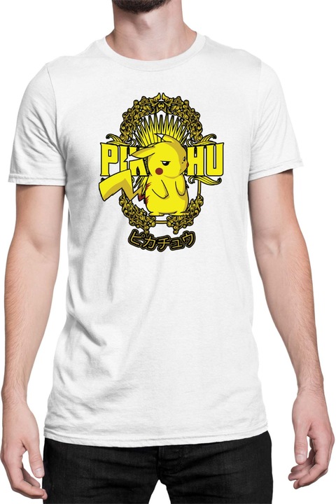 Férfi póló Japan Anime Manga Pokemon Pikachu 02, Fehér