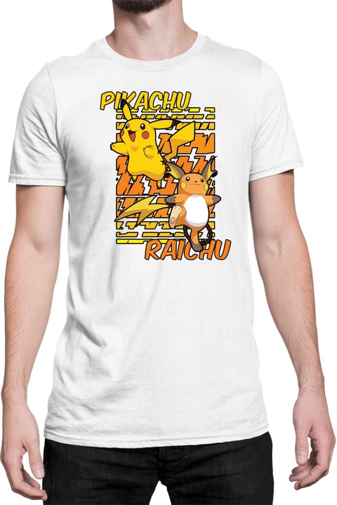 Férfi póló Japan Anime Manga Pokemon Pikachu 01, Fehér