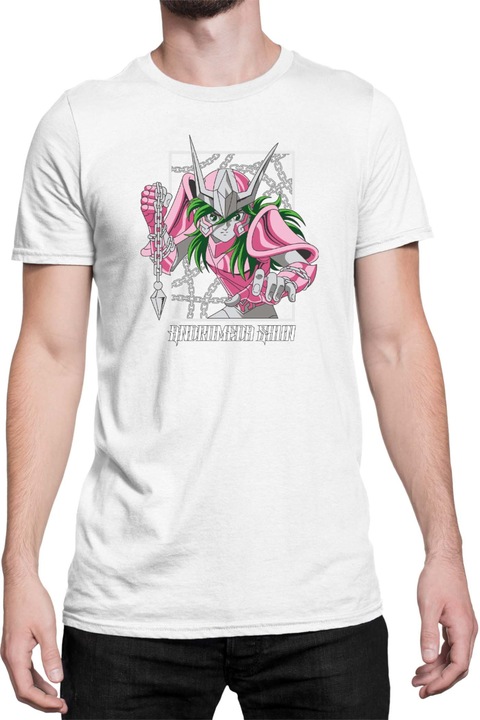 Férfi póló Japan Anime Manga Saint Seiya Andromeda Shun 01, Fehér