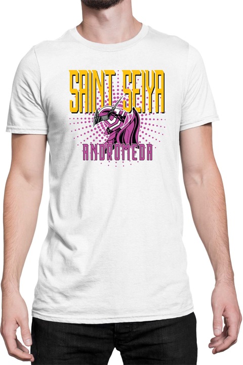 Férfi póló Japan Anime Manga Saint Seiya Andromeda Shun 02, Fehér