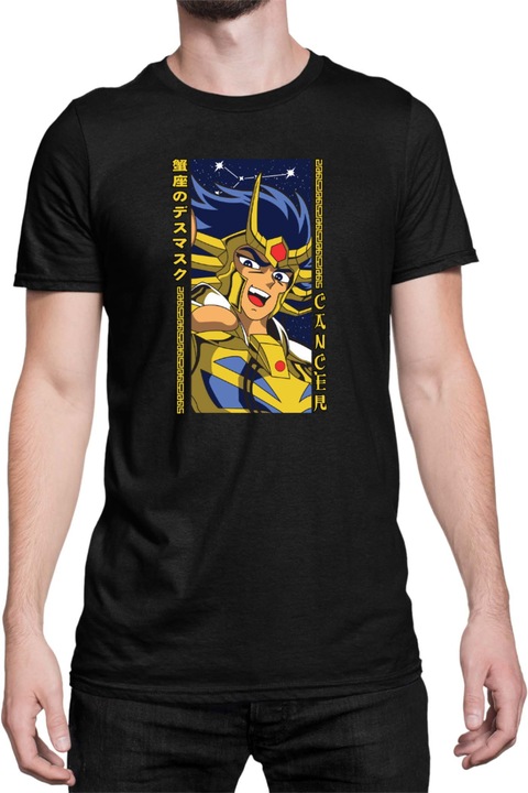Férfi póló Japan Anime Manga Saint Seiya Cancer, Fekete