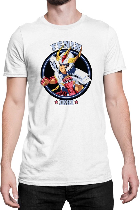 Férfi póló Japan Anime Manga Saint Seiya Fenix Ikki, Fehér