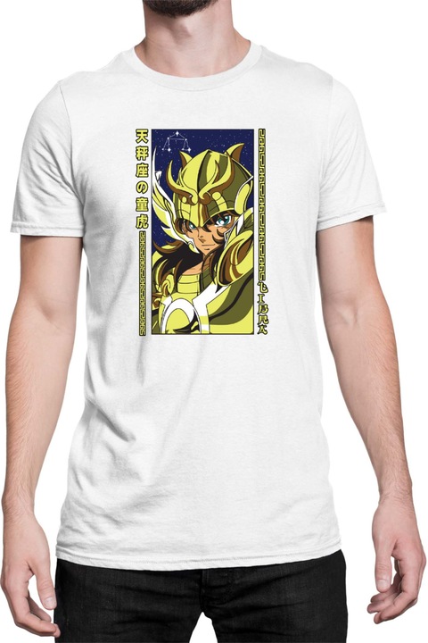 Férfi póló Japan Anime Manga Saint Seiya Libra, Fehér