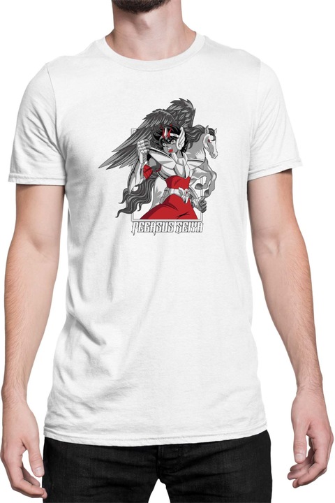 Férfi póló Japan Anime Manga Saint Seiya Pegasus Seiya 03, Fehér