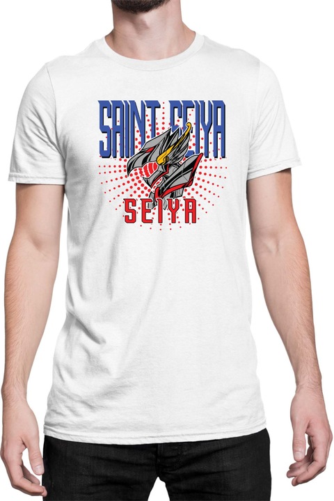 Férfi póló Japan Anime Manga Saint Seiya Logo, Fehér