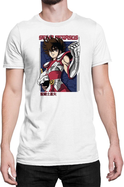 Férfi póló Japan Anime Manga Saint Seiya Pegasus Seiya 04, Fehér