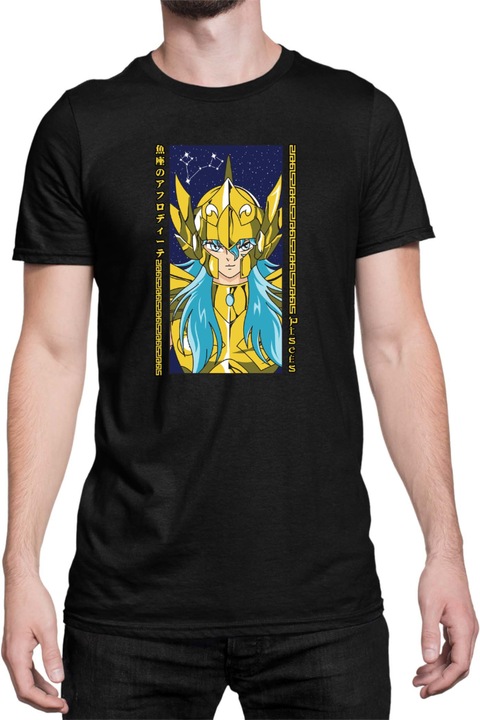 Férfi póló Japan Anime Manga Saint Seiya Sagittarius, Fekete