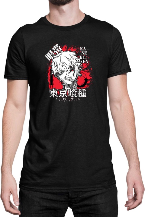 Férfi póló Japan Anime Manga Tokyo Ghoul 02, Fekete