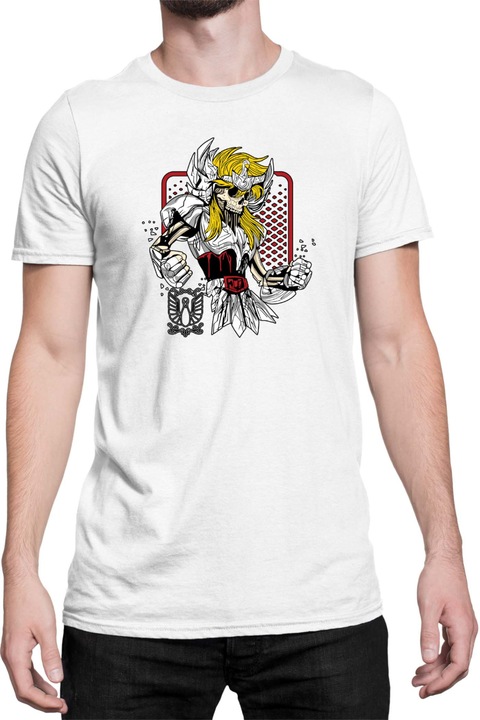 Férfi póló Japan Anime Manga Saint Seiya Zombie Knight 02, Fehér