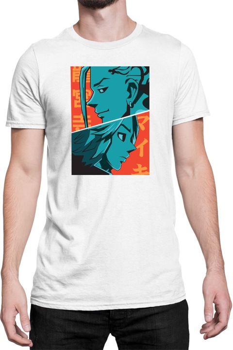 Férfi póló Japan Anime Manga Tokyo Revengers Ken v Manjiro, Fehér