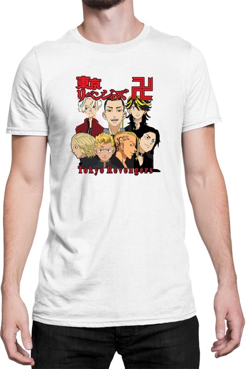 Férfi póló Japan Anime Manga Tokyo Revengers Plus, Fehér