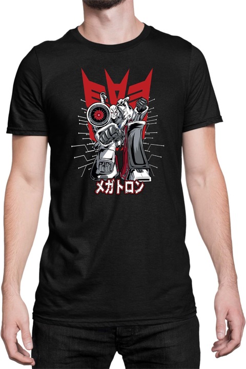 Férfi póló Japan Anime Manga Transformers Megatron, Fekete