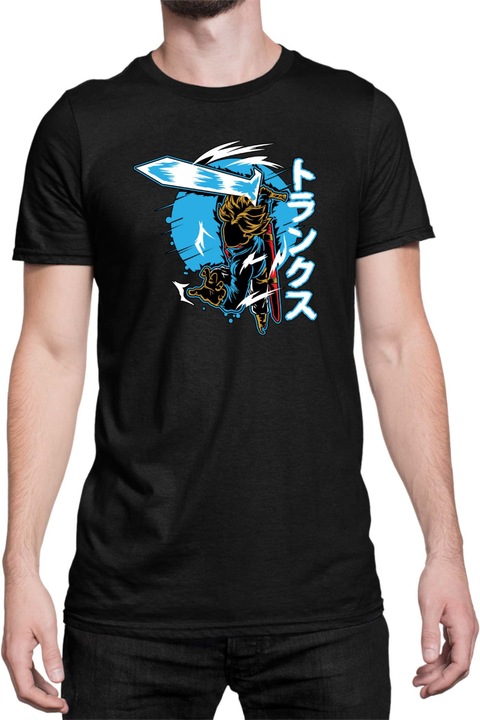 Férfi póló Japan Anime Manga DBZ Mirai Trunks, Fekete