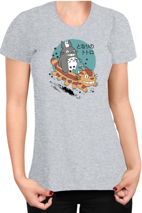 Női póló Japan Anime Manga My Neighbor Totoro 01, Melange világosszürke