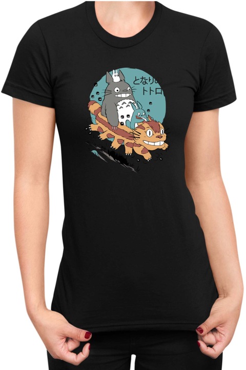 Női póló Japan Anime Manga My Neighbor Totoro 01, Fekete