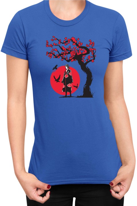 Női póló Japan Anime Manga Naruto Itachi Uchiha Japan Tree, Kék